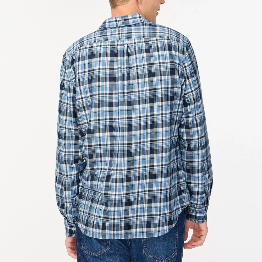 J. Crew Flannel Men’s Plaid 100% Cotton Button Down Shirt Long Sleeve Pocket